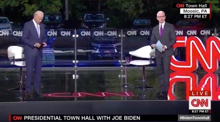 Busted! Maskless Hypocrite Joe Biden Ignores Social Distancing and Whispers to Anderson Cooper During Commercial Break (VIDEO)