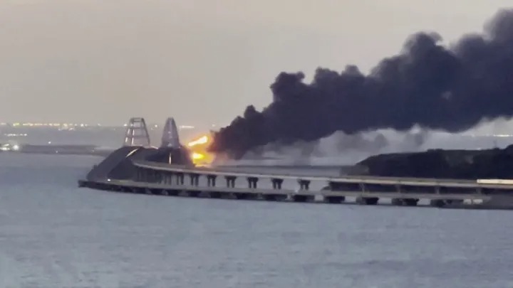 Explosion rocks Kerch Bridge connecting Russia and Crimea, 3 dead: officials